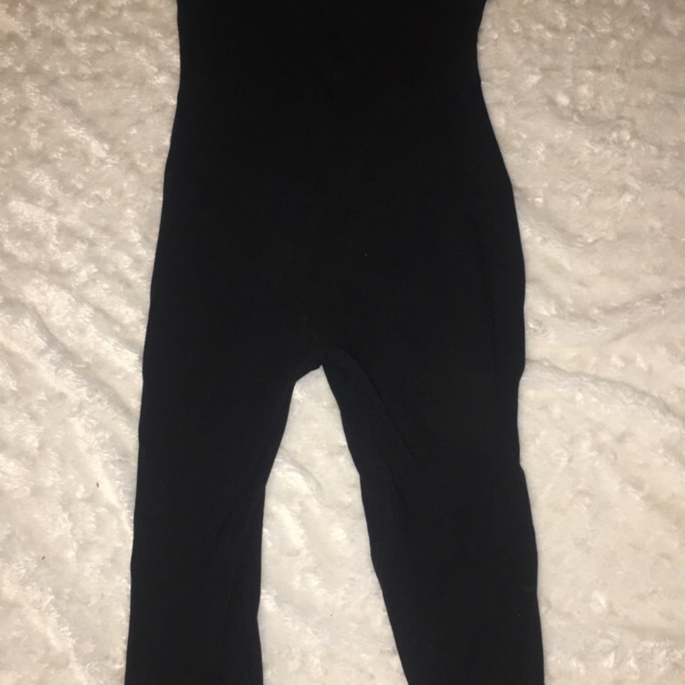 A solid black unitard romper - Picture 2 of 4